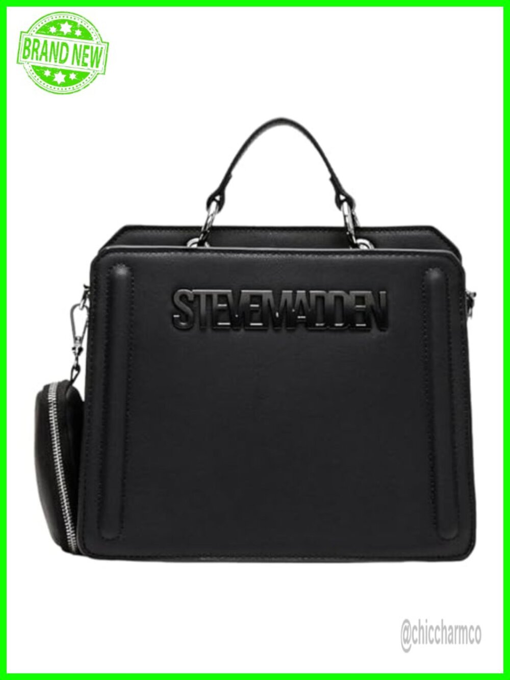 Steve Madden Bevelyn Convertible Satchel Crossbody Bag Removable Strap